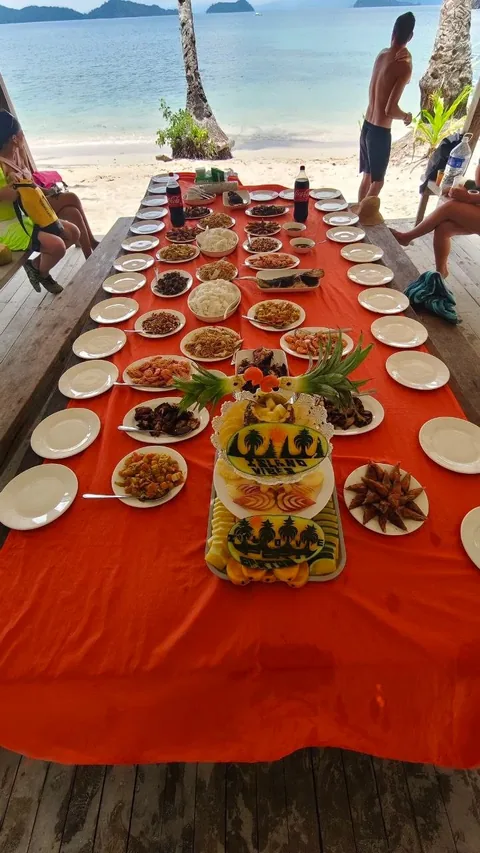 Grilled seafood lunch