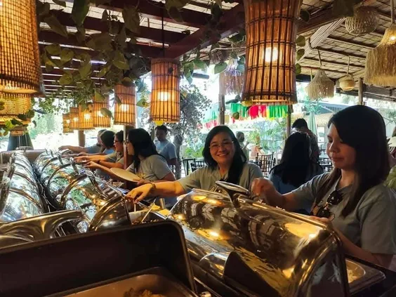 Buffet lunch on the Underground River tour